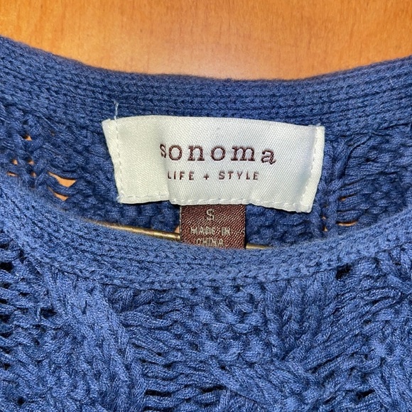 Blue cable knit sweater - Picture 2 of 4